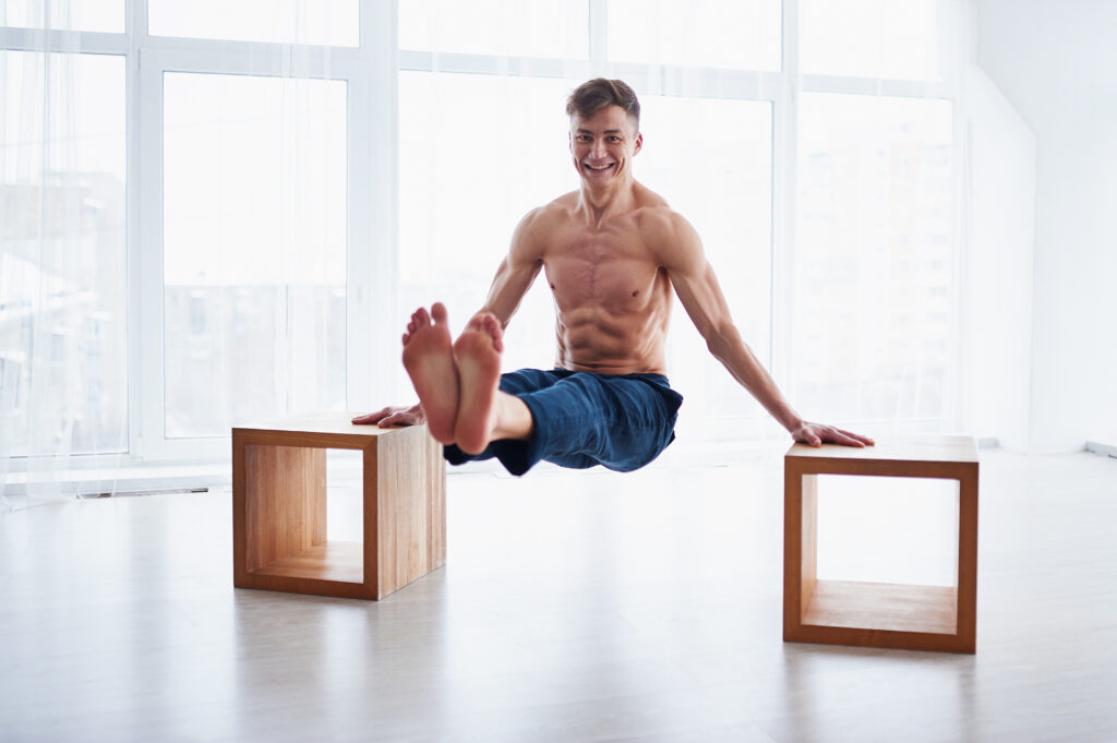 a man jumping in the air